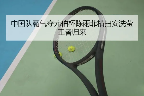 中国队霸气夺尤伯杯陈雨菲横扫安洗莹王者归来